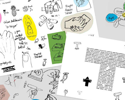 Bocetos para la creación de la identidad de Teklak.